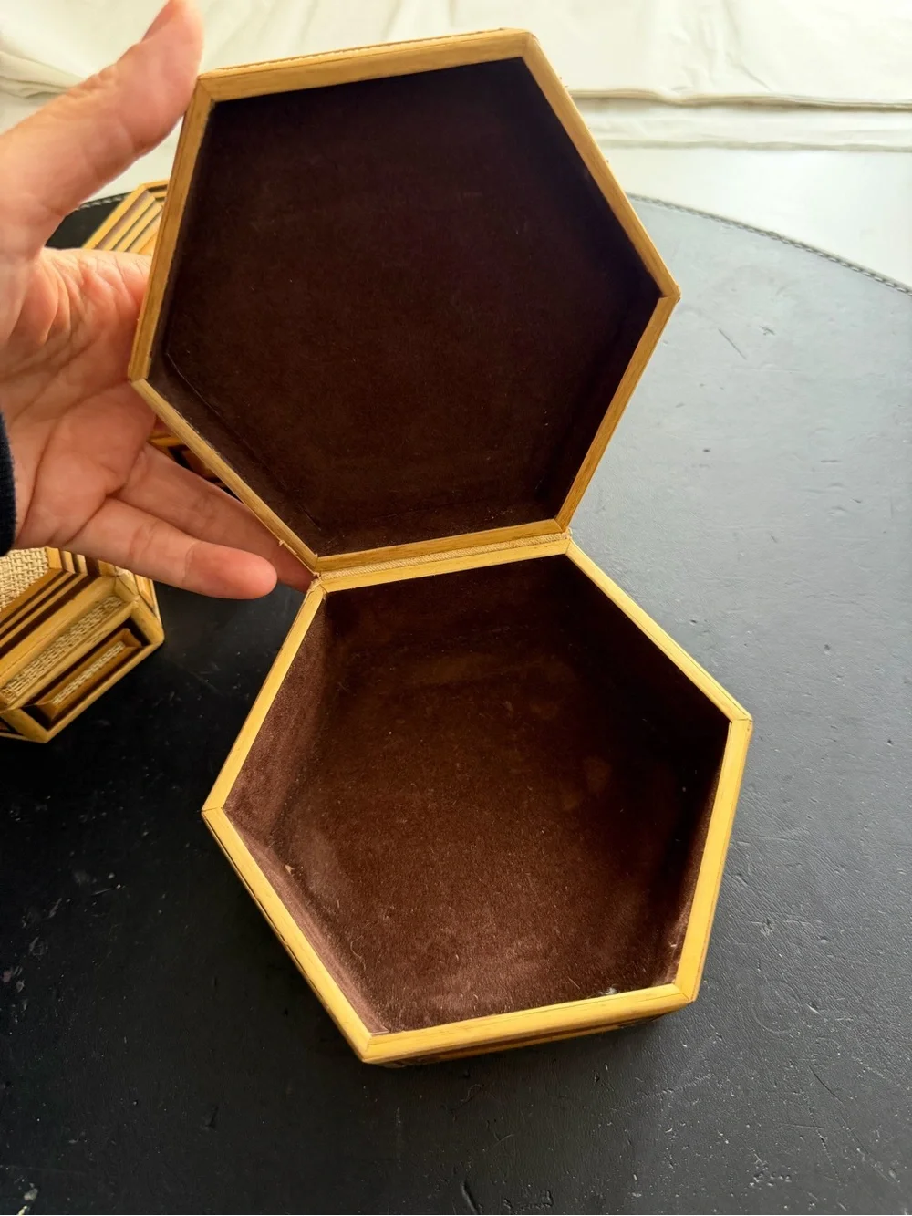Vintage Boho Stacking Trinket Boxes Set of 3